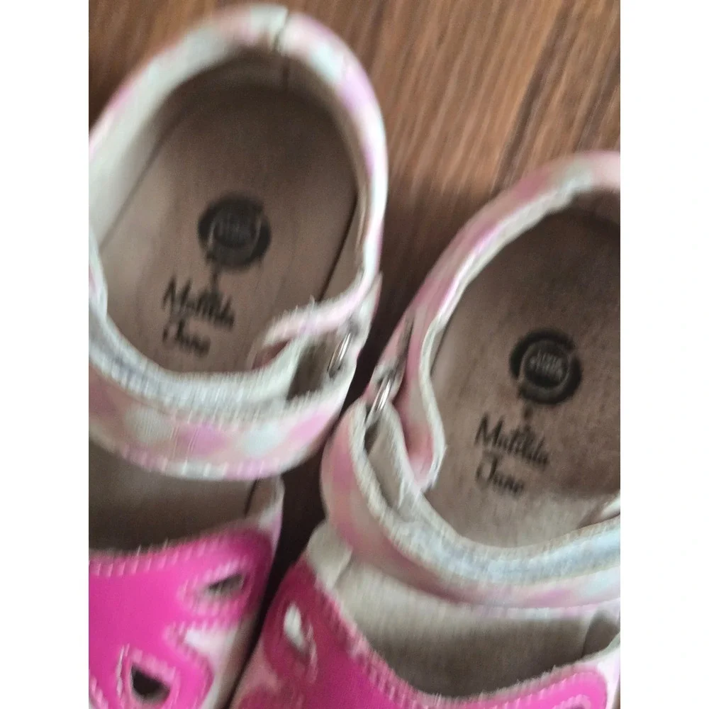 Livie & Luca Matilda‎ Jane Pink Gingham Scalloped Mary Jane Shoes Girls Size 9